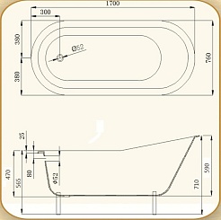 Magliezza Чугунная ванна Gracia Nero 170x76 (ножки хром) – фотография-6